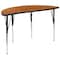 Flash Furniture Round 47.5 W, 48 L, 30.25 H, Chrome, Laminate, Particleboard, Steel, Wood Grain XU-GRP-A48-HCIRC-OAK-T-A-GG - alternate 4